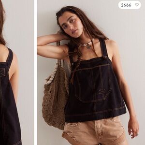 Free people overall smock linen top.